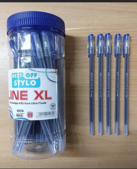 stylo long bleu