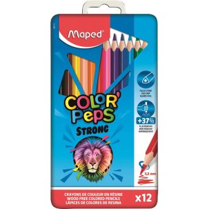 Crayons couleurs avec boîte en fer